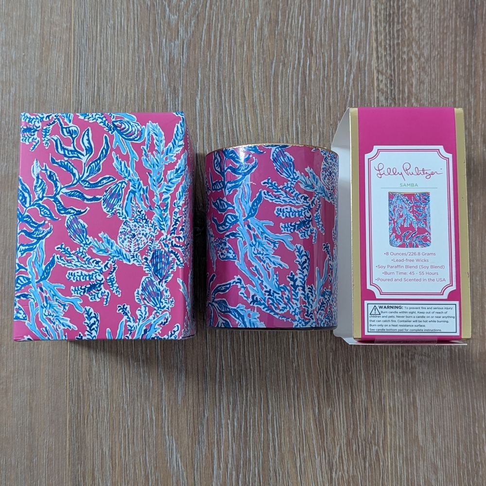 NIB Lilly Pulitzer So Juicy Samba Pink and Blue Candle